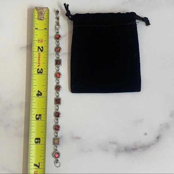 Vintage Silver & Ruby Red Charm Bracelet - Picture 5 of 5